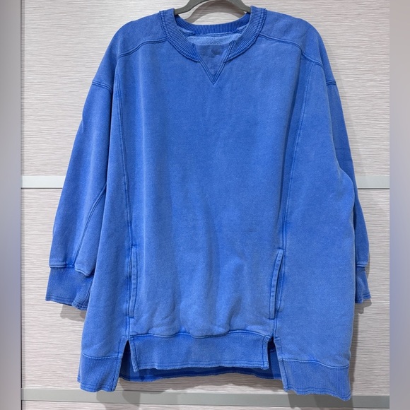 We the Free Free People Camden Cozy Super Oversized Sweatshirt In Blue - Picture 1 of 12